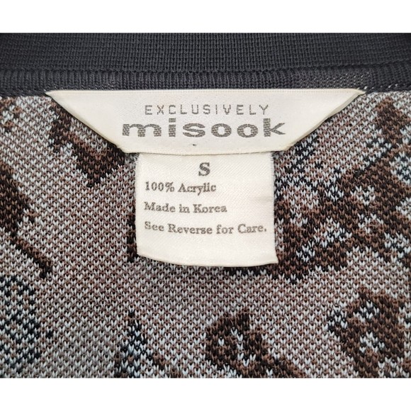 Exclusively Misook Cheetah Snake Animal Print BlackBlueBrown Cardigan Jacket S - Picture 9 of 11